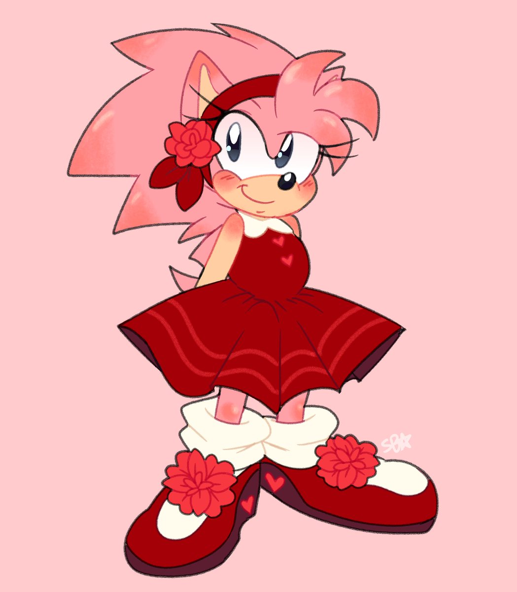 amy rose in a more rosey attire! y'all are free to draw her in this ou...