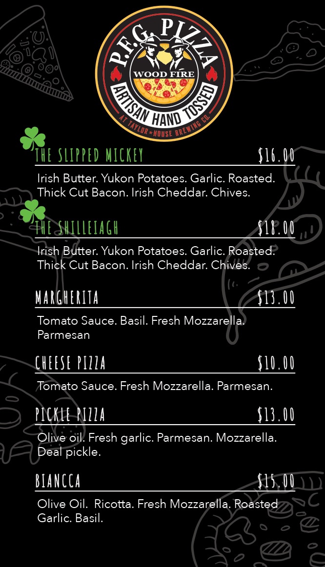 TaylorHouseBrew's tweet photo. @PfgPizza at Taylor House Brewing St. Patrick's Day. Featured beers will be...George's Irish Stout Taylor's Pride Irish Red. IRISH COCKTAILS if you're not a beer drinker! GIVE AWAYS for creative, humorous, or even flirtatious St. Patrick's Day outfits! https://t.co/8XbhG3DZ95