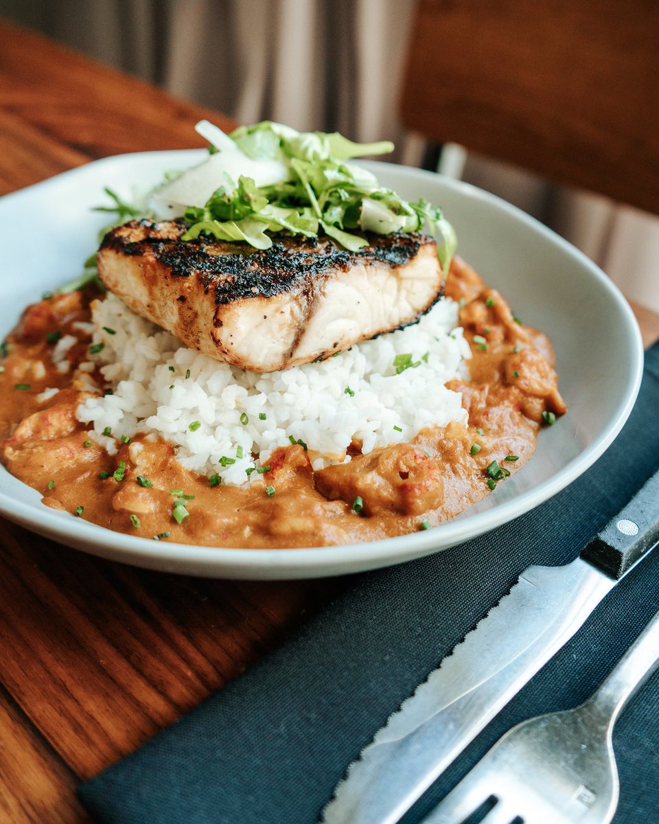 Red Fish étouffée with crawfish, carolina gold rice, and celery slaw. Perfect for dinner on the patio, enjoying this great weather!
Open 5-9pm