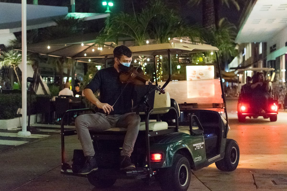 Stop by <a href="/LincolnRoadMall/">Lincoln Road Mall</a> from Friday, April 2nd to Sunday, April 4th anytime between 8 - 10 p.m. to hear our #NWSFellows share their favorite tunes while riding in golf carts!

#NWS #MiamiBeach