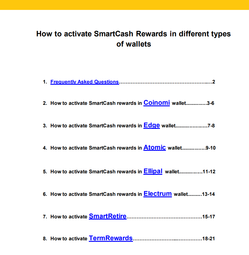 SmartIncome_'s tweet image. Check out this comprehensive guide about activating all types of #SmartCash $SMART rewards. Activate your address in just a couple of clicks and start earning passive income ✅

smartcash.freshdesk.com/support/soluti…

@coinkit_ give 10 2 $SMART #defi

#crypto #cryptocurrency #altcoins #staking