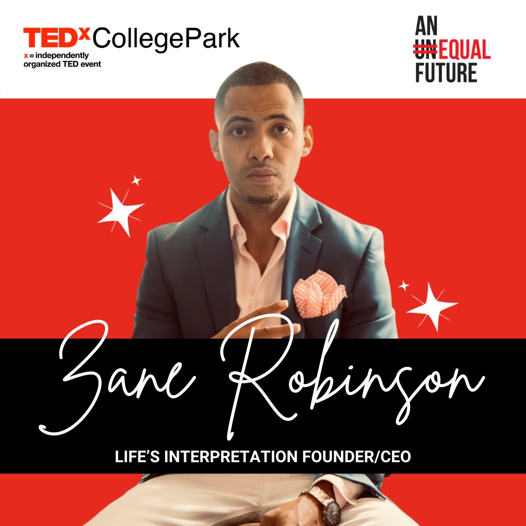 TEDxCollegePark's tweet photo. Presenter Announcement 🎤
 
Zane Robinson is a filmmaker, videographer, educator, and entrepreneur known for his viral #watergunchallenge - check out Zane at @life_interpret_ and don't miss her performance on March 19! Register at #linkinbio❌ https://t.co/F2wpoQVhSp
