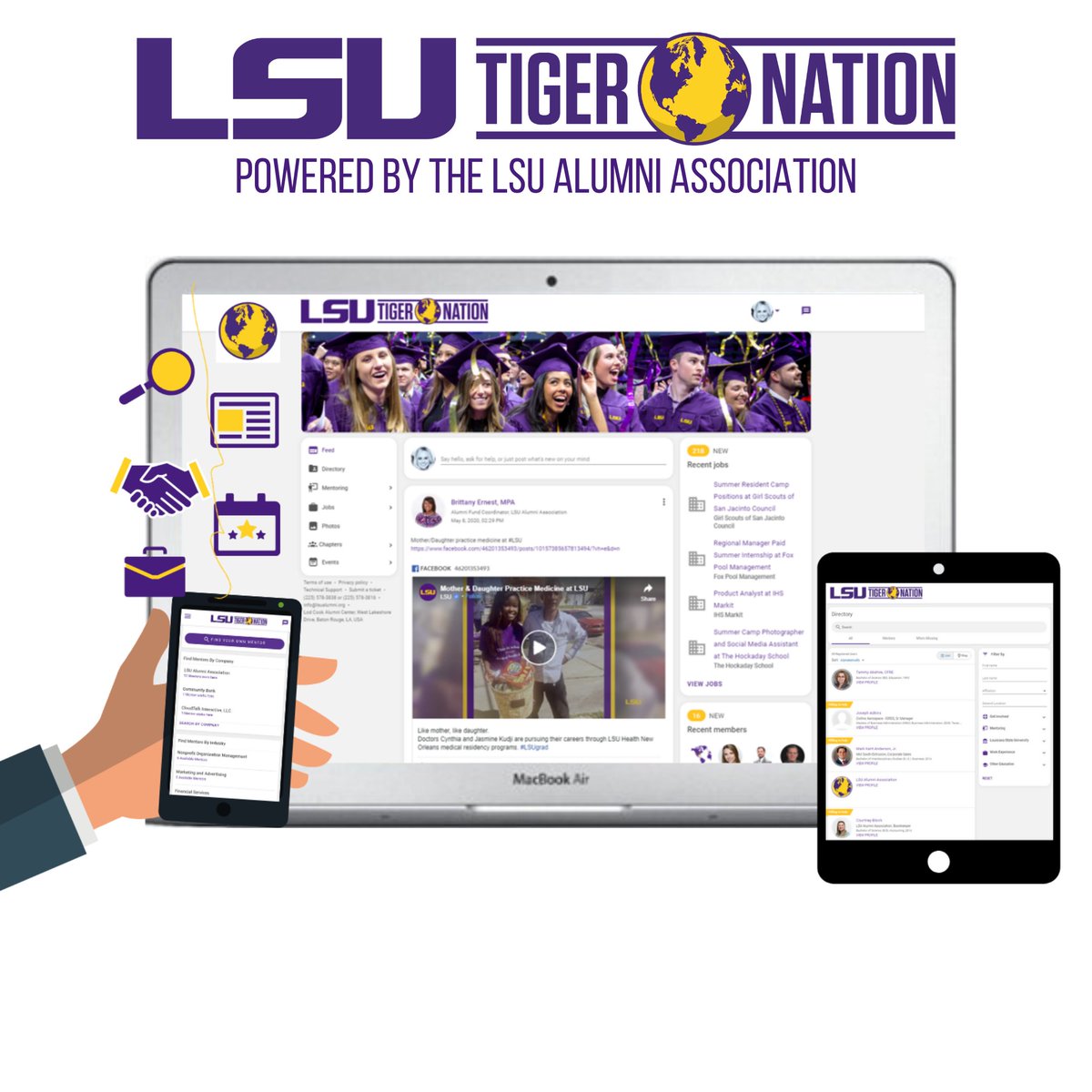 AlumniLSU's tweet photo. It's time to connect professionally with all of #LSUTigerNation. Head to https://t.co/aCF3eOTWZH to create your user profile and take the next step in your career. Find a mentor, a new job opportunity, your local chapter, and so much more. Geaux Tigers! #LSUAlumni https://t.co/hCReAqgh4S