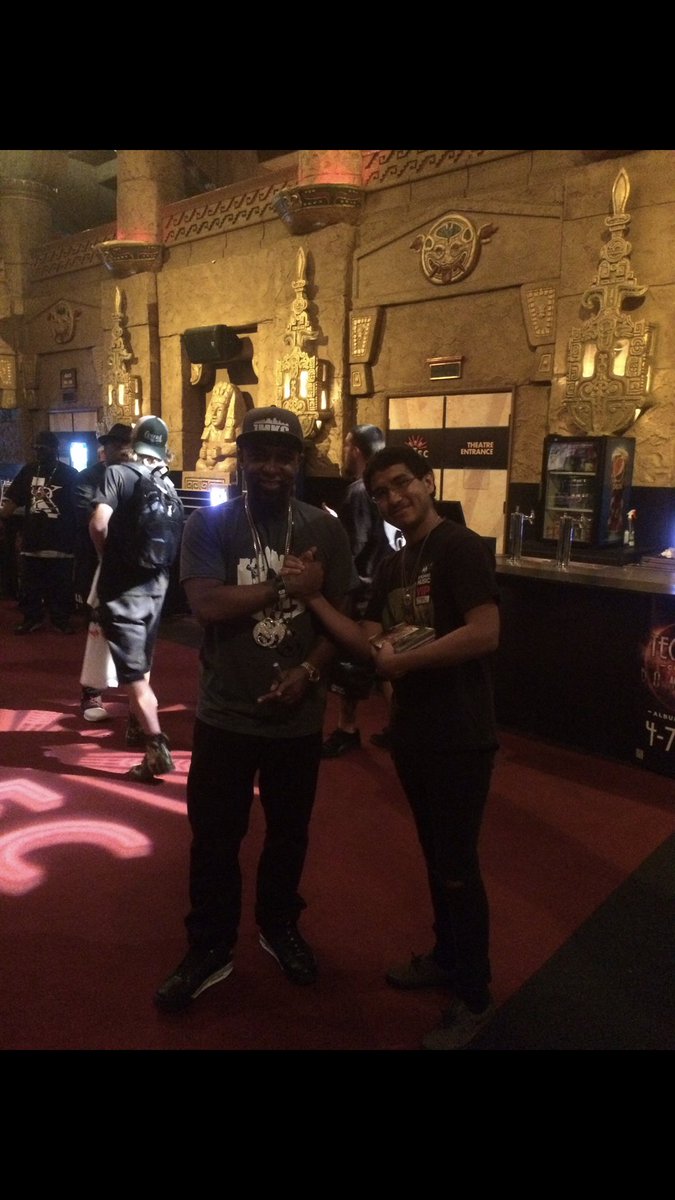 iamtherealoutis's tweet photo. I will never not lose my shit when my favorite artist @TechN9ne replies to my comment on IG, good enough that he follows me on there, let alone the fact that I got to meet him (so anxious) & watch him sign my copy of #ANGHELLIC, the beginning of @StrangeMusicInc, T9 baby aka! 🐐 https://t.co/Lyg3cfyQ1T