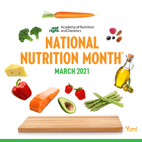 March is National Nutrition Month
To live healthier try these 3 simple guidelines.
   >   Make informed food choices
   >   Exercise every day
   >   Consumer fewer calories.
And remember, that trail mixes can be a part of your healthy diet!