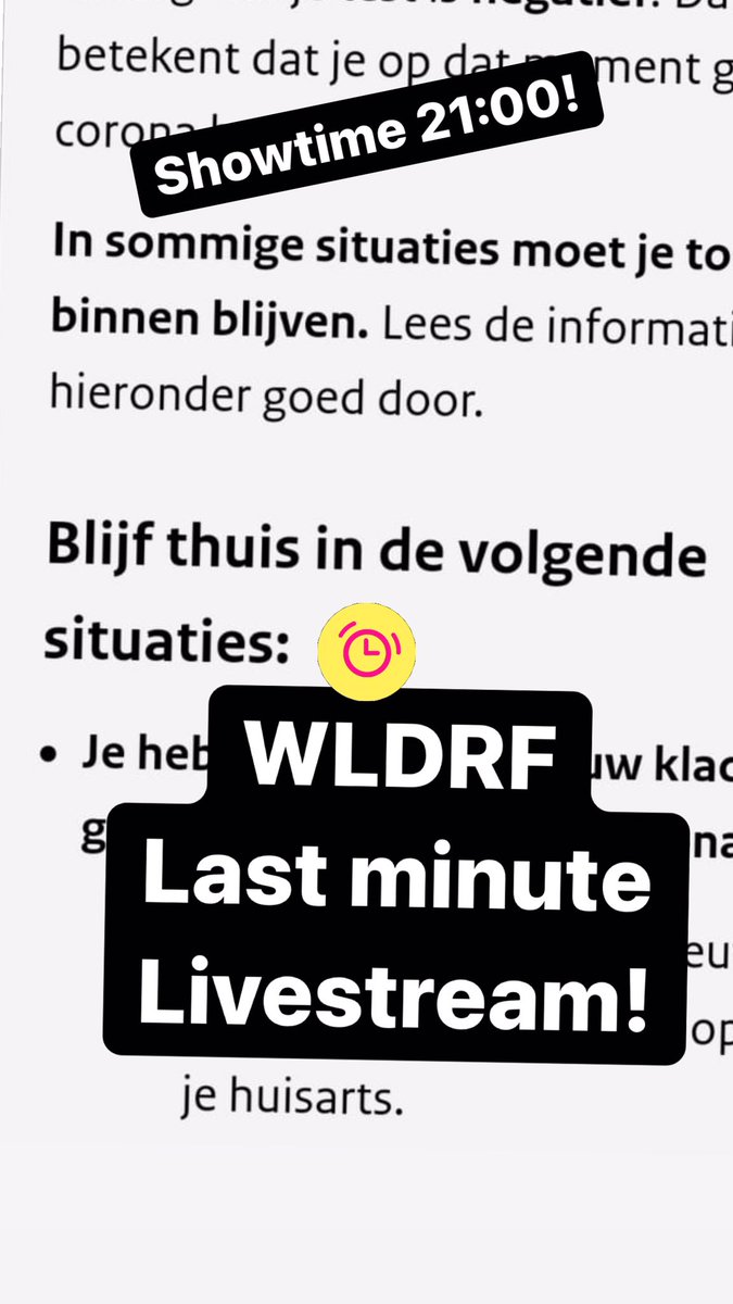 WLDRF's tweet photo. Wij waren het eigenlijk niet van plan, maar joe weet hoe laat het is. Dus dans je warm en klets mee in de chat bij onze koek en zopie tent op YouTube donderdag om 21:00 https://t.co/2vgqfkhgWl #dansenopdiedonderdagavond #barretijdenwarmeklanken #huiskamerlivestream #endlesss https://t.co/rlTR7dEUdS