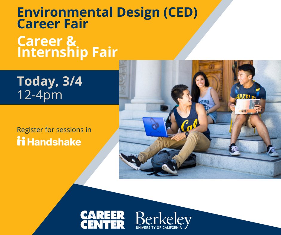 Career Fair Today! 
#UCBerkeley
#HireCal
#Cal
#CareerExploration
#CareerReadiness
#CareerDevelopment
#Berkeleyforlife
#Networking
#CareerFair
#VirtualEvent
#Jobs
#Internships