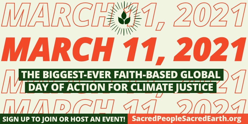 On March 11, grassroots of diverse religions are coming together for the biggest-ever faith-based global day of action to sound the alarm for climate justice. Sign up to join or host a #SacredPeopleSacredEarth event: SacredPeopleSacredEarth.org #Faiths4Climate @greenfaithworld