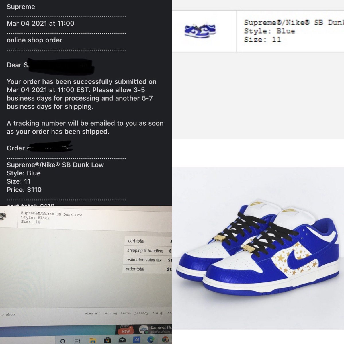 Supreme dunks dropped this morning and are selling around $800+, very hard drop to score on but we managed to see some success this morning in our discord!
