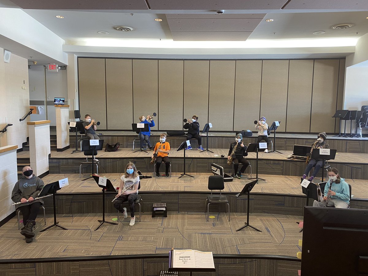 For the first time in almost a year, <a href="/JesElementary/">JESElementary</a> had a band rehearsal! Our first homeroom band was awesome! Way to go Mrs. Hanson’s crew (in-person and via Google Meet)! 🎶 #gobandgo