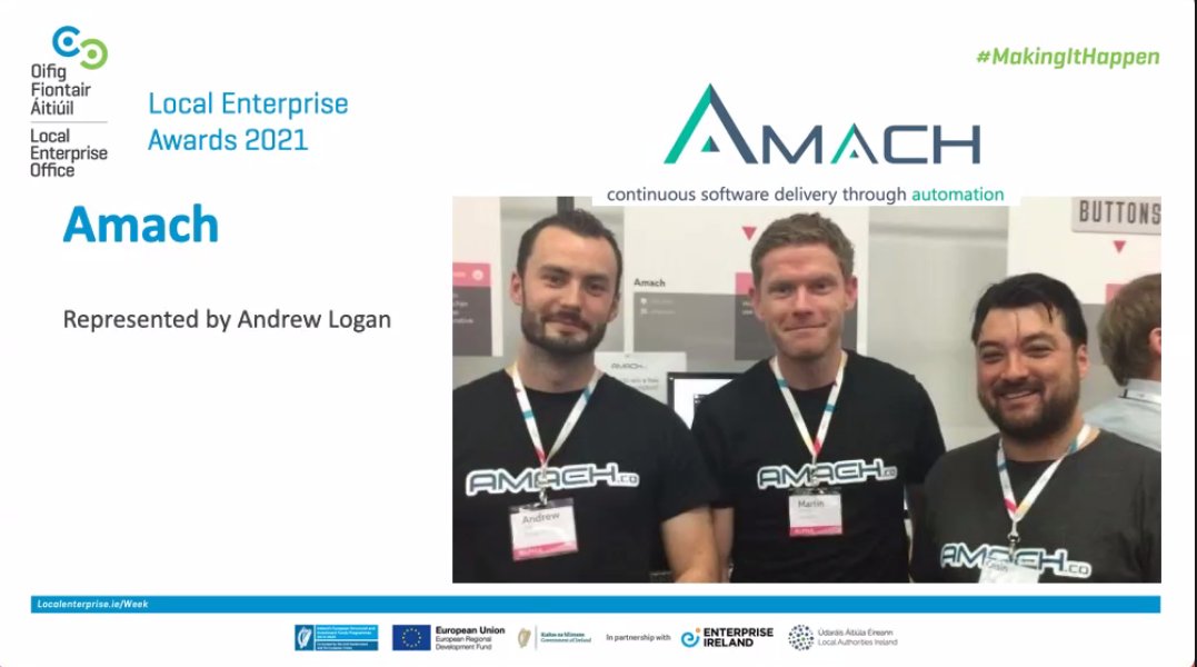 LEOSouthDublin's tweet photo. And the winner is...

🥇@AmachSoftware!!
Huge congratulations to Andrew &amp; Lenny!

#MakingItHappen #LocalEnterpriseWeek21 https://t.co/YXO7VnqWo9