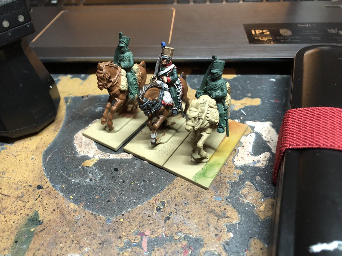 Tonight I am painting some Napoleonic French light cavalry! But, what are you painting? #warmongers
