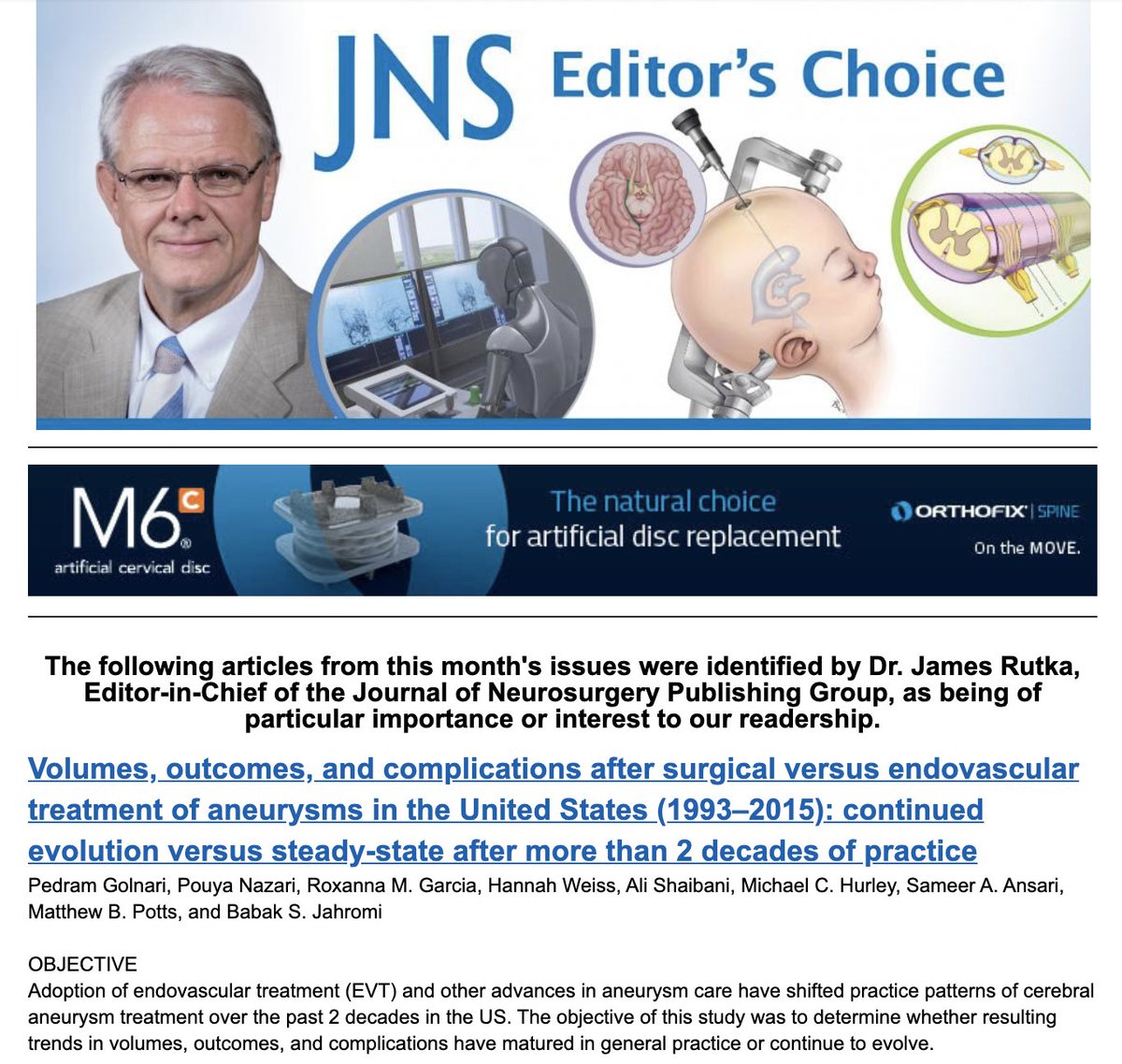 Sandi Lam (@sandi_lam) on Twitter photo Congrats <a href="/MatthewPottsMD/">Matthew Potts</a> <a href="/babaksjahromi/">Babak Jahromi MD PhD FRCSC</a> <a href="/RoxannaMGarcia/">Roxanna Garcia MD MS MPH</a> <a href="/hannahkweiss/">Hannah Weiss</a> & <a href="/NeurosurgeryNM/">Neurosurgery at NM</a> team on important paper on #surgical vs #endovascular #aneurysm treatment = #EditorsChoice <a href="/JNSPG_EIC/">EIC of the JNSPG</a> <a href="/JamesRutka/">James Rutka</a>! A #Neurosurgery honor! <a href="/cvsection/">CV Section</a> #cerebrovascular #stroke #neurovascular Congrats <a href="/MatthewPottsMD/">Matthew Potts</a> <a href="/babaksjahromi/">Babak Jahromi MD PhD FRCSC</a> <a href="/RoxannaMGarcia/">Roxanna Garcia MD MS MPH</a> <a href="/hannahkweiss/">Hannah Weiss</a> & <a href="/NeurosurgeryNM/">Neurosurgery at NM</a> team on important paper on #surgical vs #endovascular #aneurysm treatment = #EditorsChoice <a href="/JNSPG_EIC/">EIC of the JNSPG</a> <a href="/JamesRutka/">James Rutka</a>! A #Neurosurgery honor! <a href="/cvsection/">CV Section</a> #cerebrovascular #stroke #neurovascular