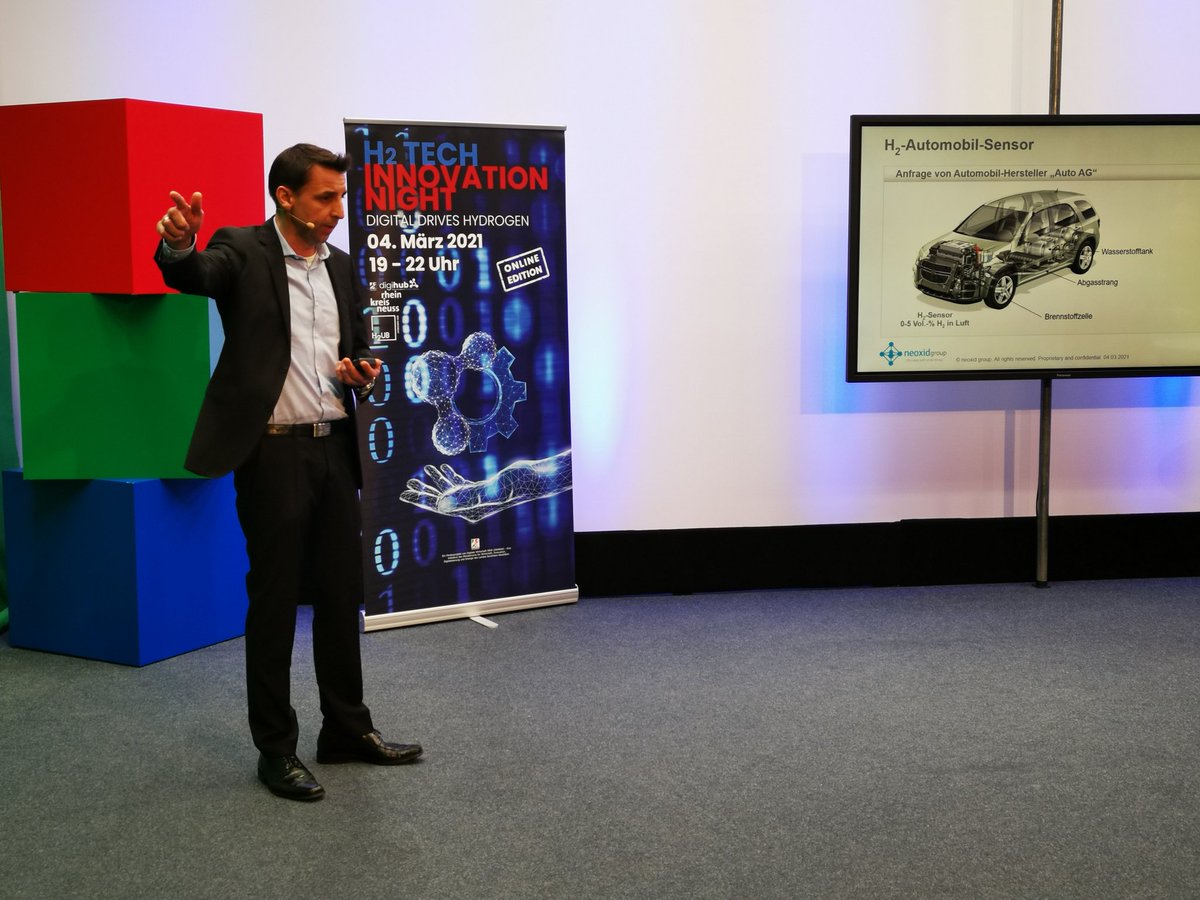 digihub_de's tweet image. Dr. Dieter Ostermann// @NeoxidG präsentiert ein spannendes Praxisbeispiel aus der Region @rheinkreisneuss: Digitale Kalibrierung von Wasserstoff-Gassensoren. #H2Tech