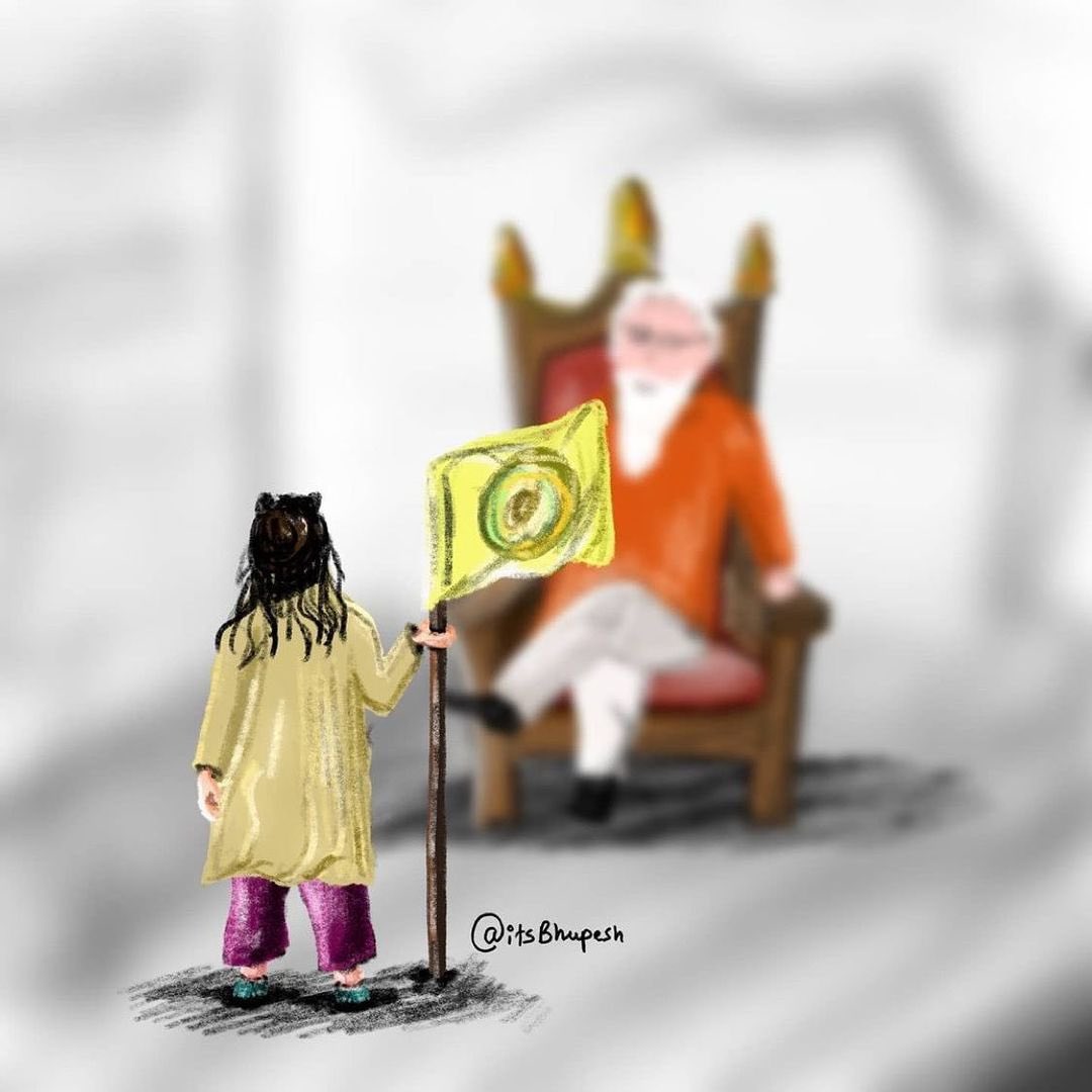 jagsuner's tweet photo. A 2 YEAR OLD CHILD, yasmi kaur has shaken the Indian government #TaxChor #योगी_इस्तीफा_दो #FarmersForTheFuture https://t.co/9fGsGOWd6J