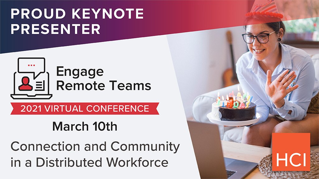 Remote Work Association (@remotework_rwa) on Twitter photo HR Leaders this one is for you!
Are you going to <a href="/Human_Capital/">Human Capital Institute (HCI)</a> Engage Remote Teams Conference on 3/10?
@DistributeWork CEO Laurel Farrer will be giving a keynote on Long Distance Leadership, we hope to see you there!
hci.org/conferences/20…
#teambuilding #hr #leadership HR Leaders this one is for you!
Are you going to <a href="/Human_Capital/">Human Capital Institute (HCI)</a> Engage Remote Teams Conference on 3/10?
@DistributeWork CEO Laurel Farrer will be giving a keynote on Long Distance Leadership, we hope to see you there!
hci.org/conferences/20…
#teambuilding #hr #leadership