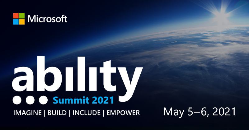 MSFTEnable's tweet photo. It's here! ✨

Registrations are now open for #AbilitySummit. Don’t miss this two-day, free digital event experience that brings together people with disabilities, allies, and accessibility professionals. 

Check out the details and get registered now: https://t.co/QfTyxN7IgB https://t.co/Jt5EzVm9qY