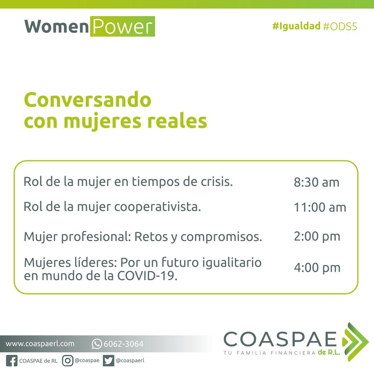 coaspaerl's tweet photo. EN LA CELEBRACION DEL DIA INTERNACIONAL DE LA MUJER, @COASPAE DE R.L. TE INVITA A: https://t.co/AiFR9XEmPN