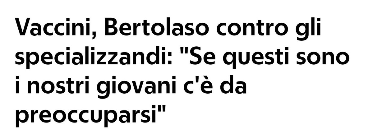 Bertolaso si è offeso perché gli specializzandi non vogliono fare i vaccinatori gratis.

Io lo dico pacatamente, serenamente: anche basta con questa litania che i giovani devono lavorare gratis per la gloria, con la scusa della formazione.

La manodopera SI PAGA.