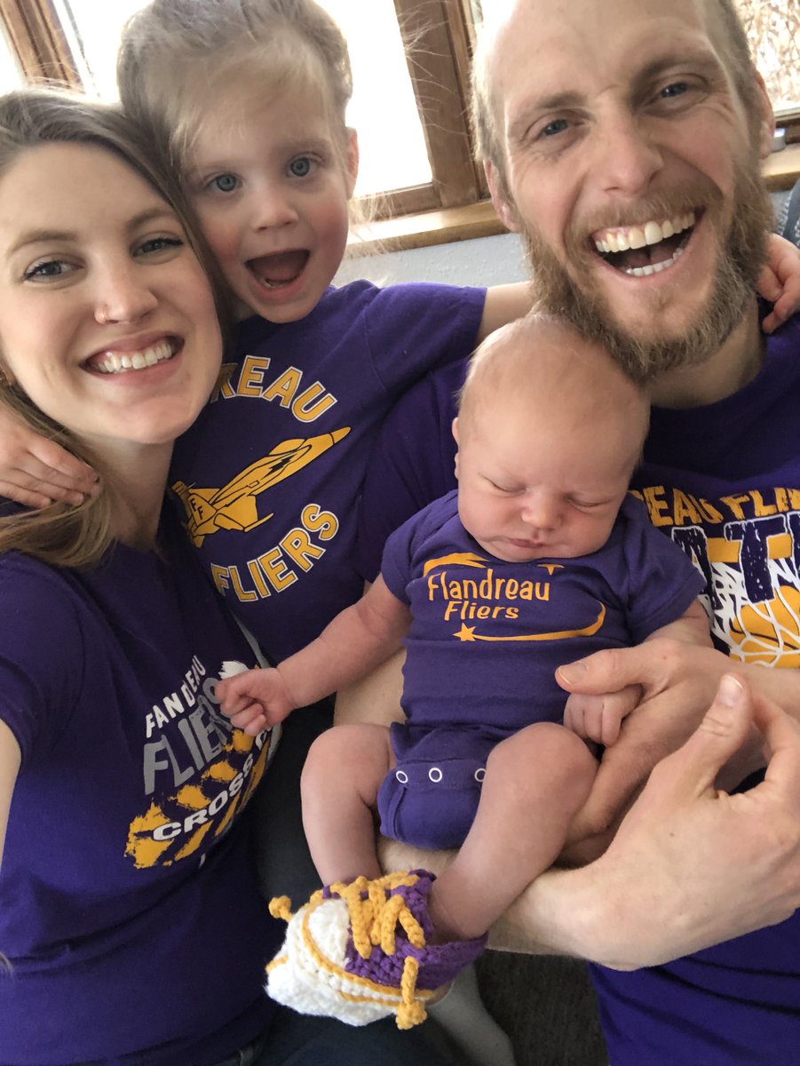 FlandreauTrack's tweet photo. Psyched &amp; in purple for @FlandreauGBB’s Sweet 16 game tonight! Wear purple &amp; bring the ruckus, Fliers! Be confident, gals, &amp; use your God given abilities. You got this! #goFliers #playloved

(Also, new baby Zion Truth is gladly part of the Flier crew! Praise God for babies!) https://t.co/tj7y6pPdX3