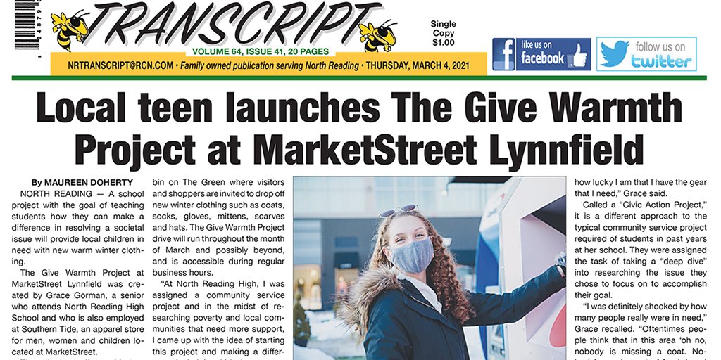 nrtranscript's tweet photo. Front Page published March 4, 2021 https://t.co/LMyjyOAzGs #nrtranscript #northreadingma https://t.co/pQHdvZtcEu