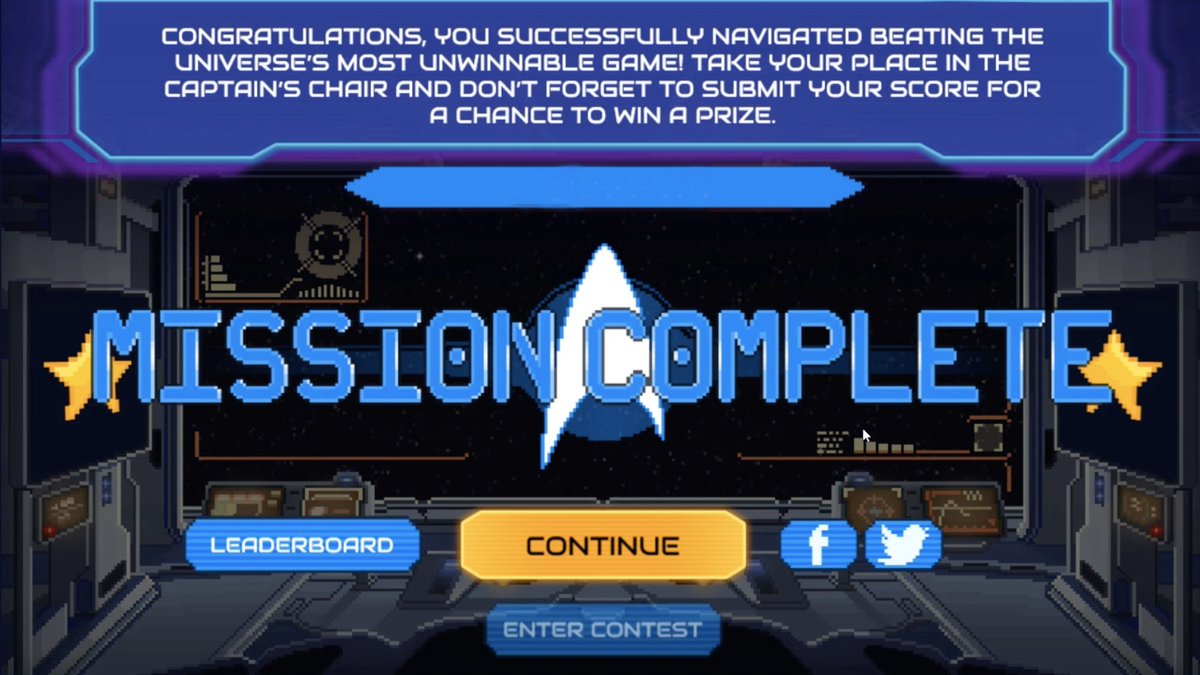 StarTrekFleet's tweet photo. @kobayashimaru #FunFact: Congrats to Philip C., the first official record holder! He beat the simulation in 2 hours 31 minutes and 21 seconds on Day One. https://t.co/50aIAHLcv5