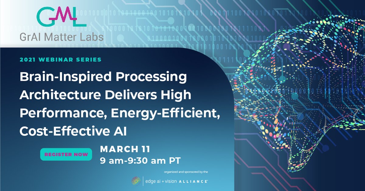 edgeaivision's tweet photo. [Free Webinar] Join GrAI Matter Labs' Christian Graber, Director of Platform Architecture, as he presents a number of use cases enabled by the company's partners using its NeuronFlow technology. https://t.co/lDudWr4E7v
#computervision #machineengineering  #machinelearningengineer https://t.co/qkLUqMSL5M