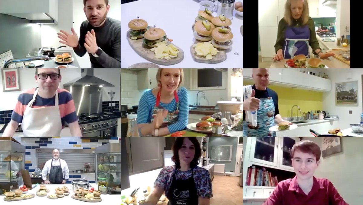 HamptonSchool's tweet photo. Thank you to everyone who joined in with our #ThursdayNightIn cook-along. Well done to Chef Paul and our wonderful teachers for their culinary expertise ๐๐ Great to see you posting your burger pics ๐ hope they taste as delicious as they look #HamptonTogetherness https://t.co/q8TK5oYsV6