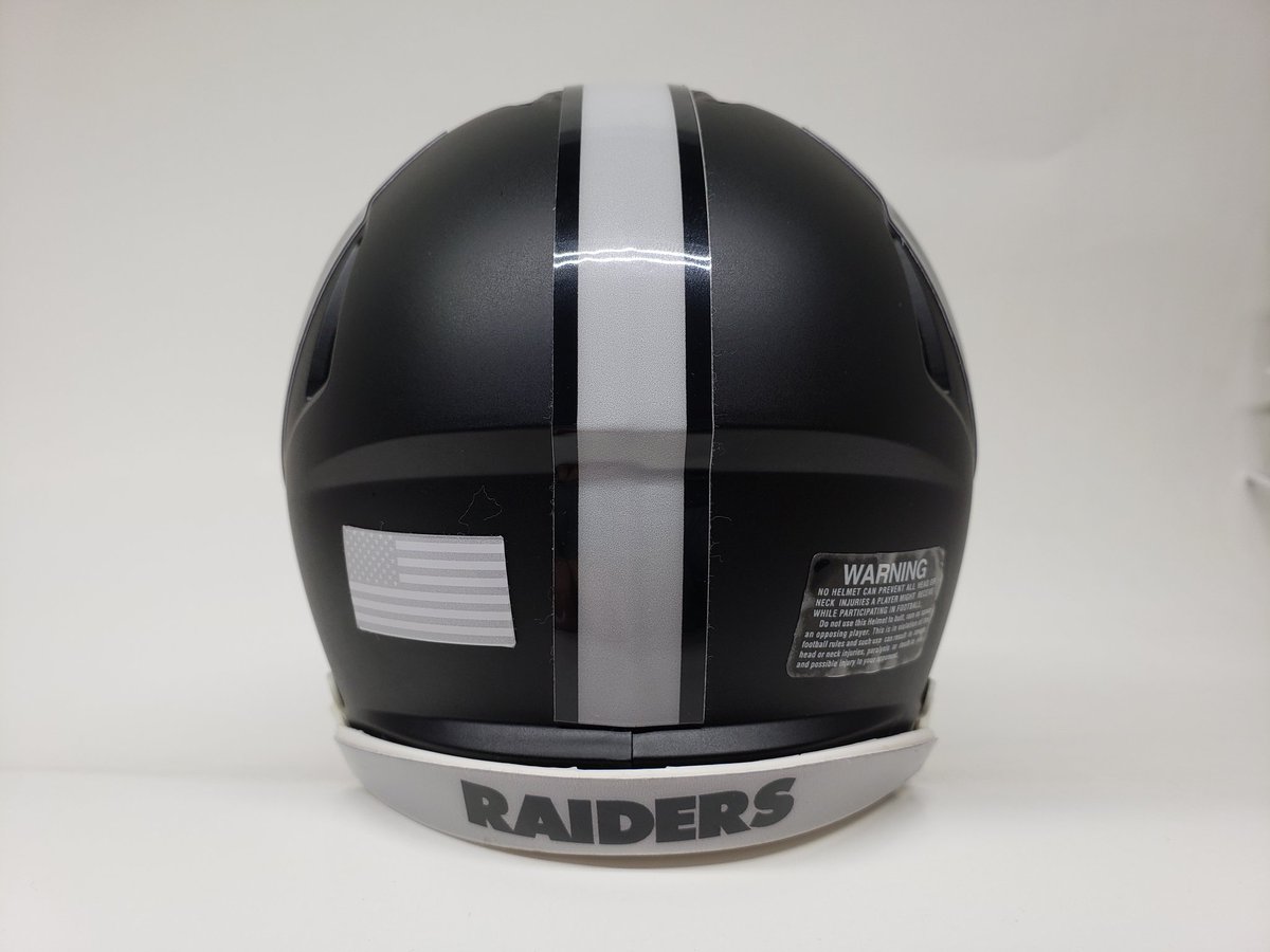 sodakcustoms's tweet photo. Just thru together a @Raiders custom mini. Oversized custom shield&amp; Vegas front on a matte black #LasVegas #Raiders #RaiderNation #custommini #customriddellmini https://t.co/TgbT1vB0Dl