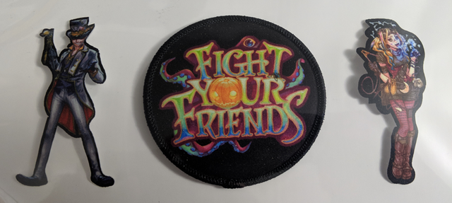 FYFGame's tweet photo. Spice up your wardrobe with the limited edition Fight Your Friends patches.

Three Iron-on patches in the images Gagaween, Tazy Crazy, and The Fight Your Friends logo!

#FightYourFriends #LimitedEdition #Patches #TabletopGaming #IndieGame https://t.co/3eageFe4wa