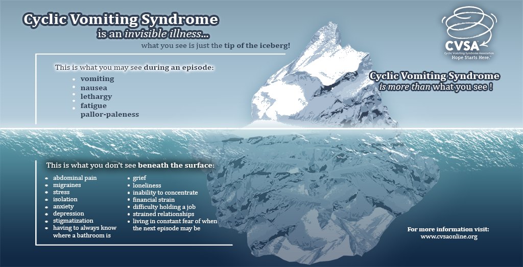 cvsaonline's tweet photo. What you see is not always the whole picture! Tomorrow is International CVS Awareness Day. Please share this image with those who don't understand CVS! https://t.co/iUMaLEJ2P0 https://t.co/cqCEBDX3vf