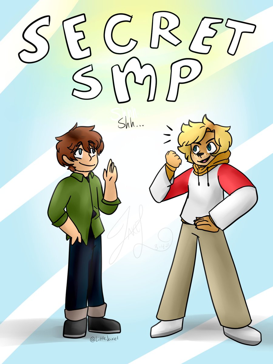 LittleJaxolotl's tweet photo. it's funny, and a great concept. really enjoing the content over on the secret smp #secretsmpfanart and they're wearing costumes! https://t.co/W0y31Q9SWK