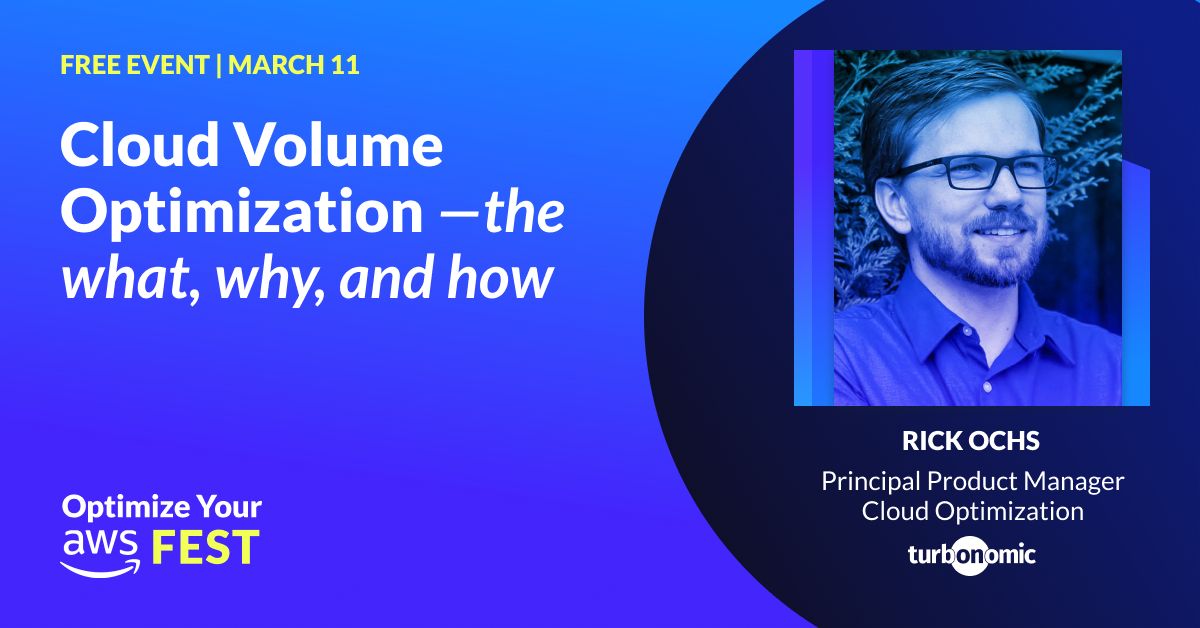 Rickyo1138's tweet image. Really excited to take part in Optimize Your AWSFest 2021 to talk about cloud volume optimization. Come join in the fun! awsfest2021.com/?utm_source=tu… @_JonMyer #cloudoptimization #awsoptimization