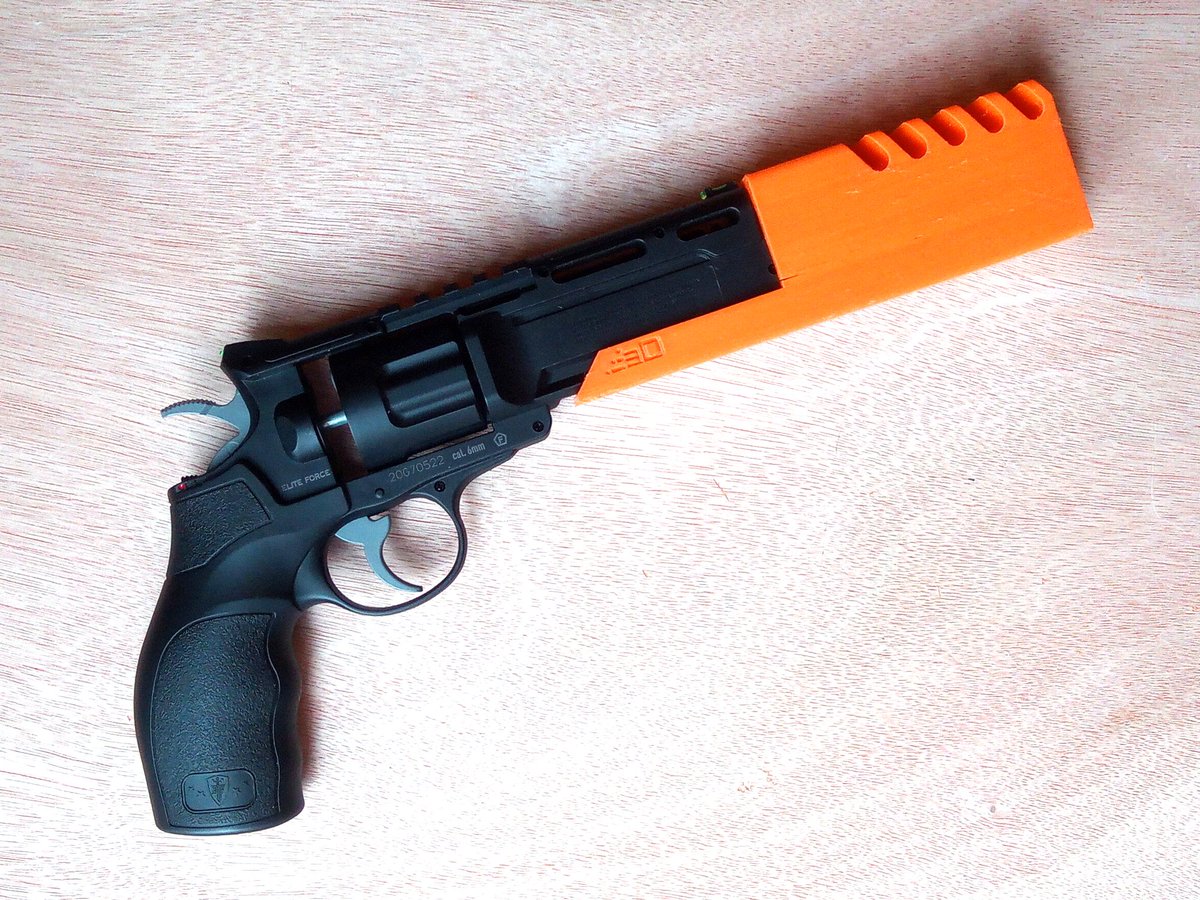 AirPower3D's tweet image. AirPower3D Strike Frame Mount Revolver Compensator for Brodax Airgun and H8R SoftAir Pistol blastersbb.myshopify.com/products/airpo… #airsoft #PewPew #HandCannon #AirPistol