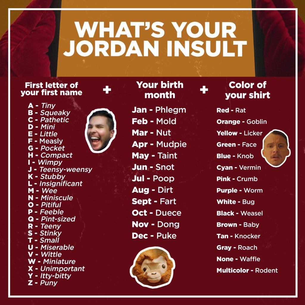 Rooster Teeth What Weird Insult Would Jordan Use On You Deadlittleroosters