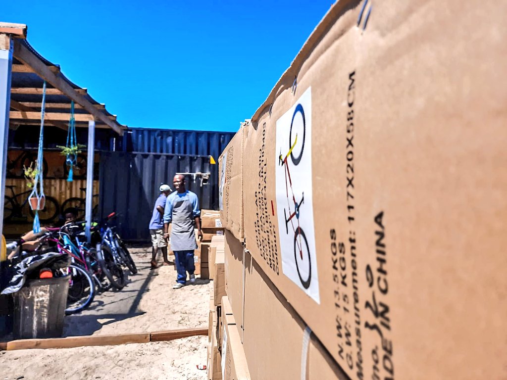 KhaltshaCycles's tweet photo. A few days ago we received our 3rd consignment of 150 #HeroesOnBikes BMX #Bike4all funded by @LeTour . The bicycles will be handed over to schools and organisations working with children. We also plan to trial out #Bike2School initiative with two schools in #Khayelitsha. https://t.co/u32ydzBssM