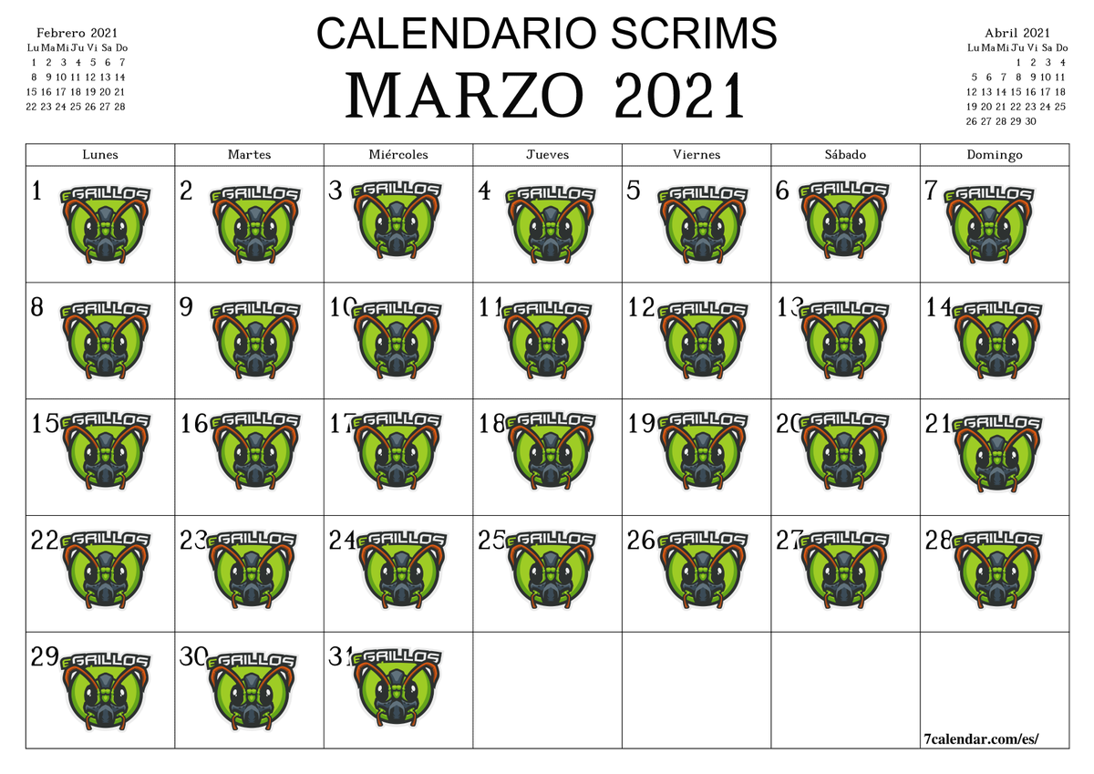 Nuevo calendario de scrims de nuestra Academy! 💪
