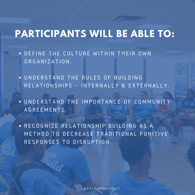 ExchangePhilly's tweet photo. Join us on Wednesday, 3/10, from 11 a.m. to 12:30 p.m. to take a dive into restorative practices with Zuri Stone, @YouthBuildPHL's Director of Student Life. Take a look at the workshop's key takeaways, and be sure to register for this event here: https://t.co/Ex63IR5obw. https://t.co/USdvYPjnyH