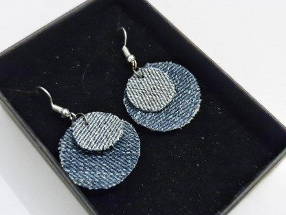 ShopNottm's tweet photo. These recycled denim double circle earrings are made using denim that would otherwise go to landfill. Perfect gift for mothers day https://t.co/KJgPoUrn4F #giftformum #mothersday #giftforher https://t.co/mwXeBhevUD