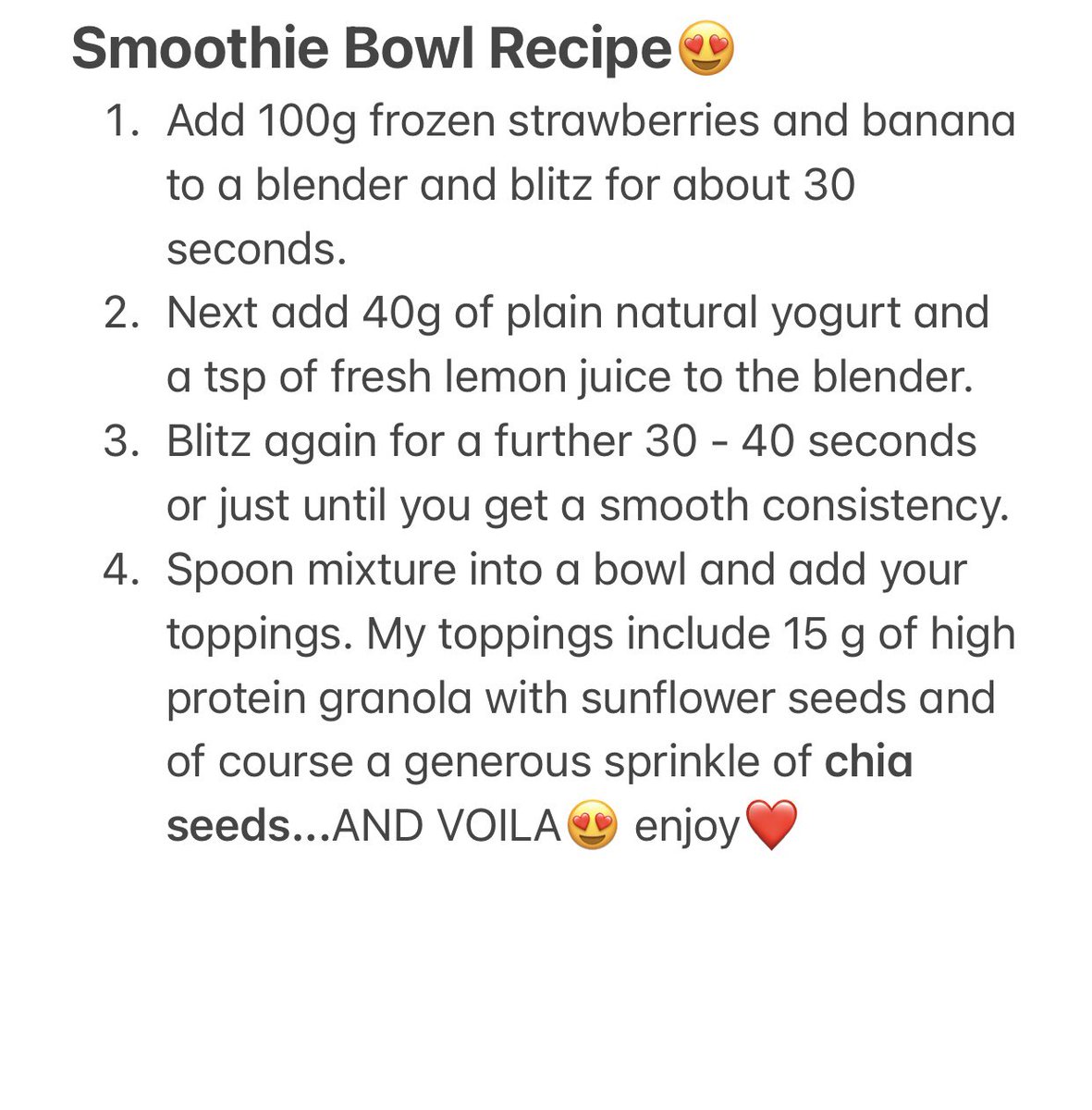 CakesQia's tweet photo. Recipe for this simple yet delish smoothie bowl as seen over on Instagram😋 https://t.co/1h5ccjlZwQ