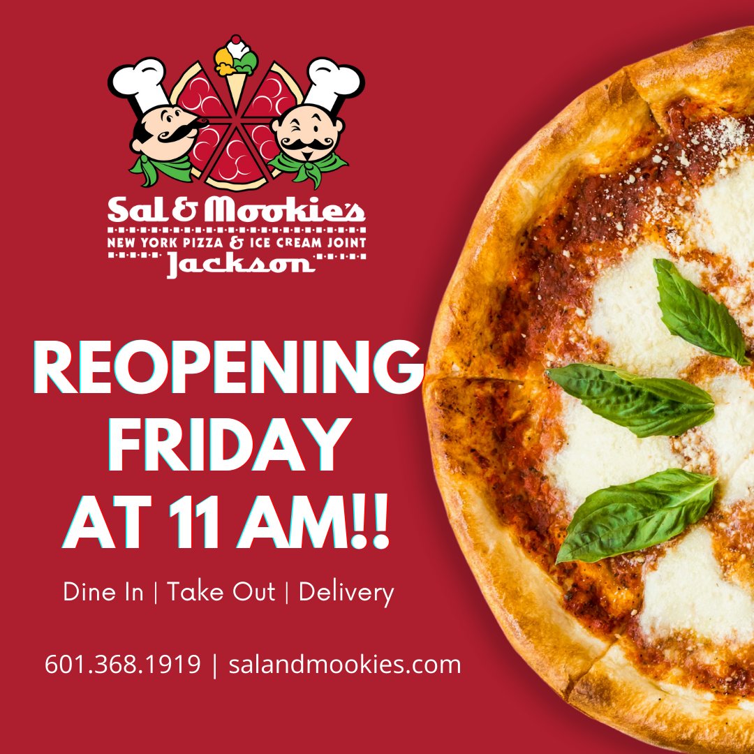 Having Water = MAKING PIZZA!!! After 16 days shutdown without a drop of water, we are thankful to announce we are reopening on Friday morning, March 5th. Our water returned today and held steady allowing us to get ready to open with dine-in, takeout, and delivery! #salandmookies