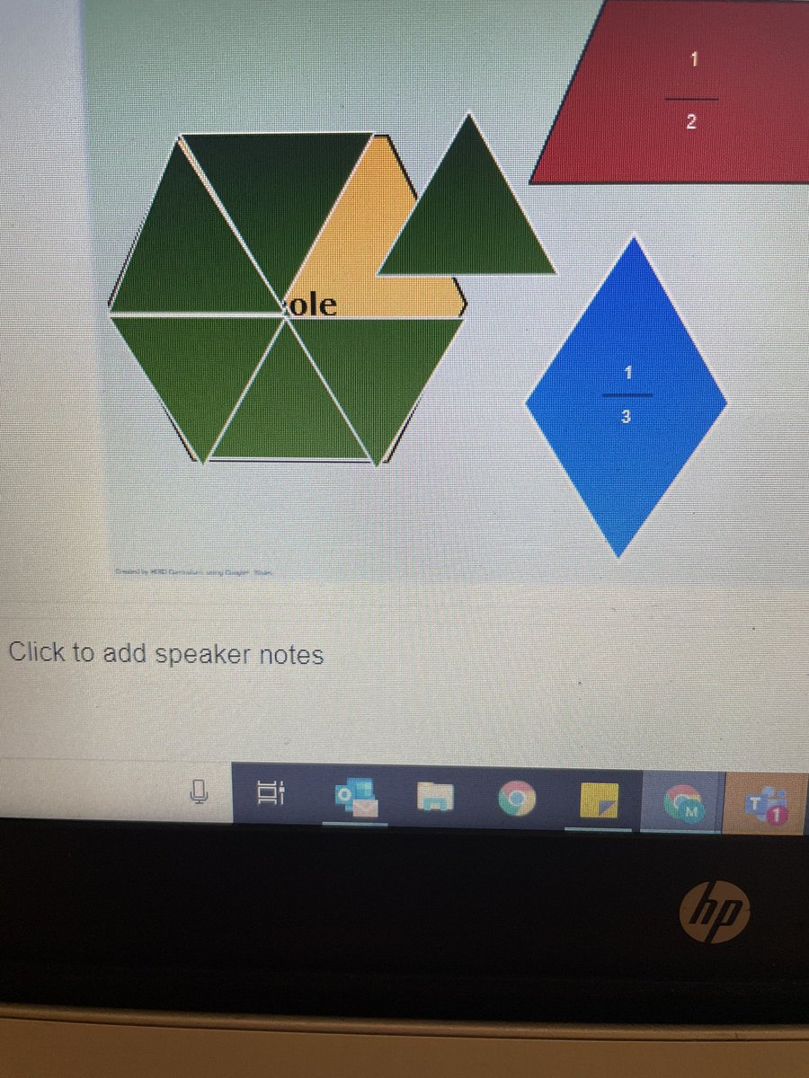When you model a lesson and virtually show students fractions with pattern blocks. 
Student: “this is awesomeness” 
The power or images, shapes, or colors can change the way a student learns. 
@HISD_ElemMath @nperez10 @gmontem3 

#hisdmath #patternblocks #fractions #3rdgrademath