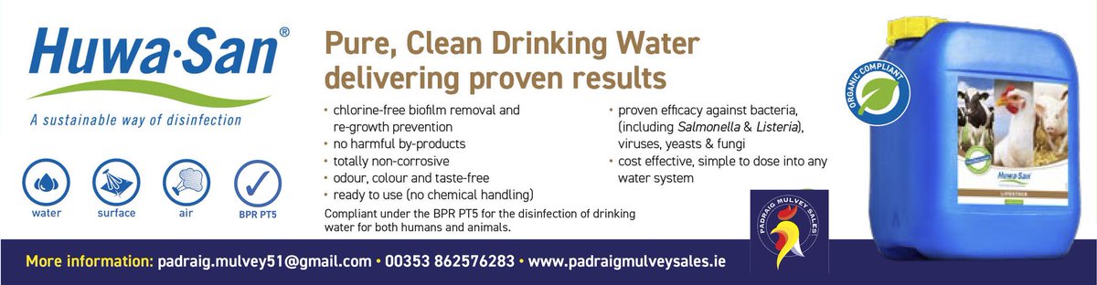 HUWA-SAN 
The Sustainable Way To Treat and Disinfect Your Animals Drinking Water and Systems.