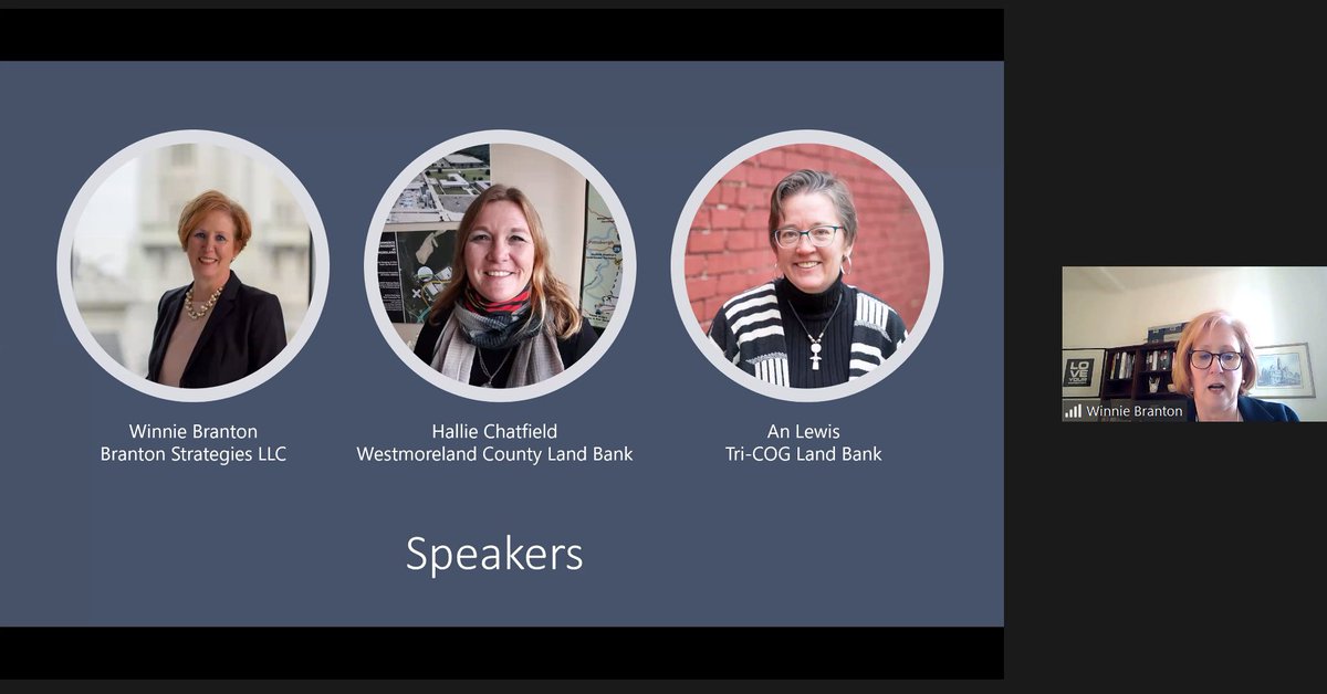PHRCPennState's tweet photo. An informative panel from @BrantonWinnie of Branton Strategies, Hallie Chatfield of Westmoreland County Land Bank, and An Lewis of Tri-COG Land Bank as they presented on "Land Banks Approach to Residential Construction."

@CProgressNews #landbanks https://t.co/YFjnMit7gT