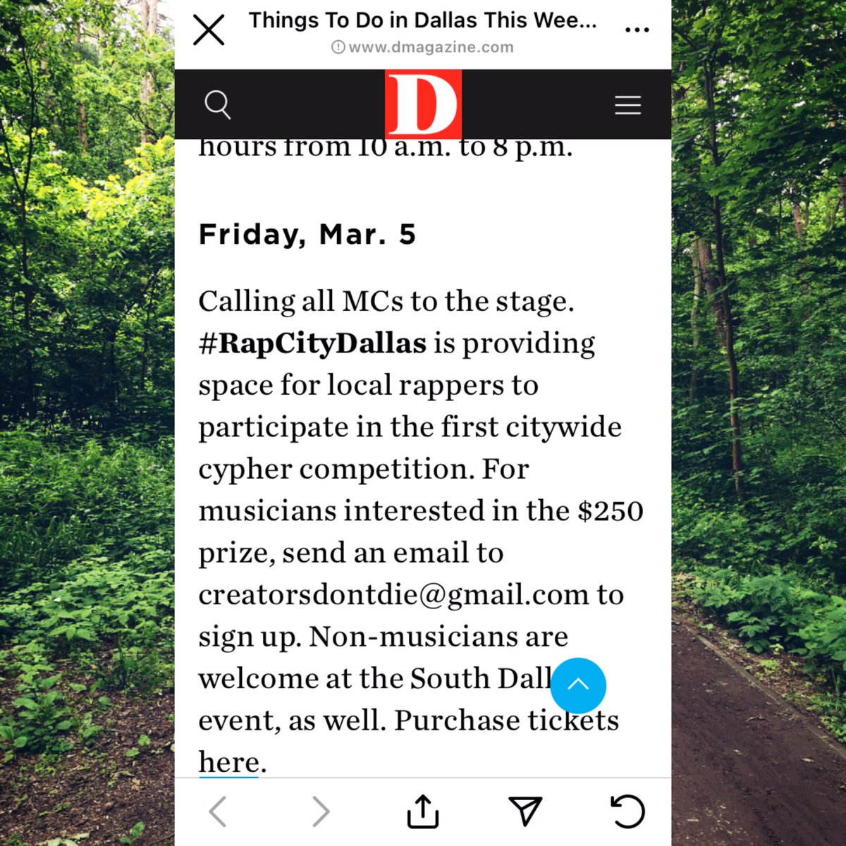 dontfollowmekaa's tweet image. WE FEATURED ON @DMagazine THINGS TO DO IN DALLAS THIS WEEKEND!!! 🙌🏽🎖🌍💯

#RAPCITYDallas in full effect Tomorrow. Strictly for cultural purposes. Freestyle battles, performance challenges, street wear installations, graffiti, B-Boys + more.

WHO GOT BARS?
Rapcity.ticketgrind.com
