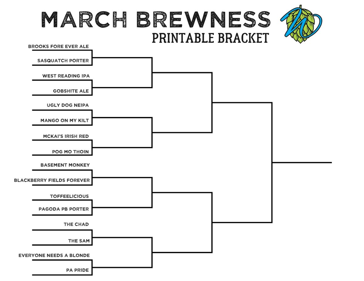 MARCH BREWNESS IS HERE!

Print off your official bracket, take your best guesses at how the bracket will shake out, and drop it off at the tasting room to win prizes!

Visit willowcreekbeer.com and click on the link in the pop up window to join in!