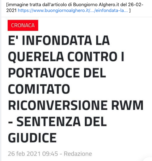stop_rwm's tweet photo. #RwmItalia denuncia due attivisti per diffamazione, ma la procura archivia il procedimento!
Un futuro senza guerra è possibile, ma per questo bisogna unirsi e lottare. Senza paura! #StopRWM #Rheinmetall #StopRepressione
https://t.co/OX21gcybpT https://t.co/XZDlQ6cDUB