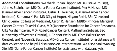 Aly-Khan Lalani (@lalanimd) on Twitter photo As always, thanks to important contributions by international investigators, sites, and *most importantly* patients to team efforts like <a href="/IMDConline/">IMDC</a>
<a href="/montypal/">Sumanta K. Pal, MD, FASCO</a> <a href="/DrVaishampayan/">Ulka Vaishampayan</a> <a href="/Wanling50578056/">Wanling</a> @steinharterjack <a href="/JustinFleische6/">Justin Fleischer</a> <a href="/PierVitaleNuzzo/">Pier Vitale Nuzzo</a> <a href="/nbasappaCCI/">Naveen Basappa, MD</a> + more! 👏👏👏 As always, thanks to important contributions by international investigators, sites, and *most importantly* patients to team efforts like <a href="/IMDConline/">IMDC</a>
<a href="/montypal/">Sumanta K. Pal, MD, FASCO</a> <a href="/DrVaishampayan/">Ulka Vaishampayan</a> <a href="/Wanling50578056/">Wanling</a> @steinharterjack <a href="/JustinFleische6/">Justin Fleischer</a> <a href="/PierVitaleNuzzo/">Pier Vitale Nuzzo</a> <a href="/nbasappaCCI/">Naveen Basappa, MD</a> + more! 👏👏👏