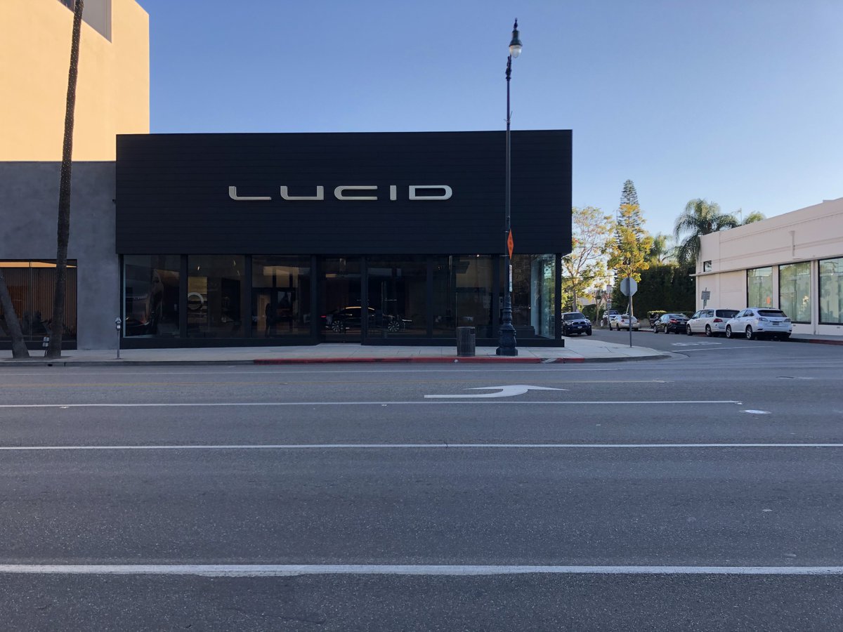 Lucid Motors Beverly Hills showroom.