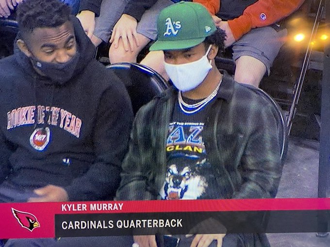 او جي اكس Kyler Murray rocks A's hat during Warriors-Suns, two years after ... او جي اكس او جي اكس Kyler Murray rocks A's hat during Warriors-Suns, two years after ... او جي اكس